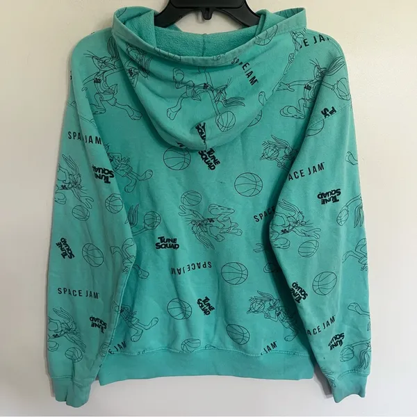 Space Jam Hoodie All Over Print Tune‎ Squad Teal Womens Size Small Basketball - Image 11