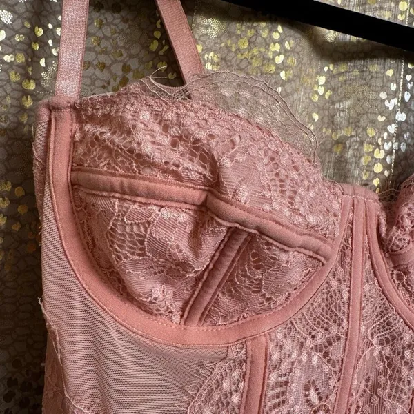 Out From Under Modern Love Lace Bustier Corset Soft Pink Small - Image 3