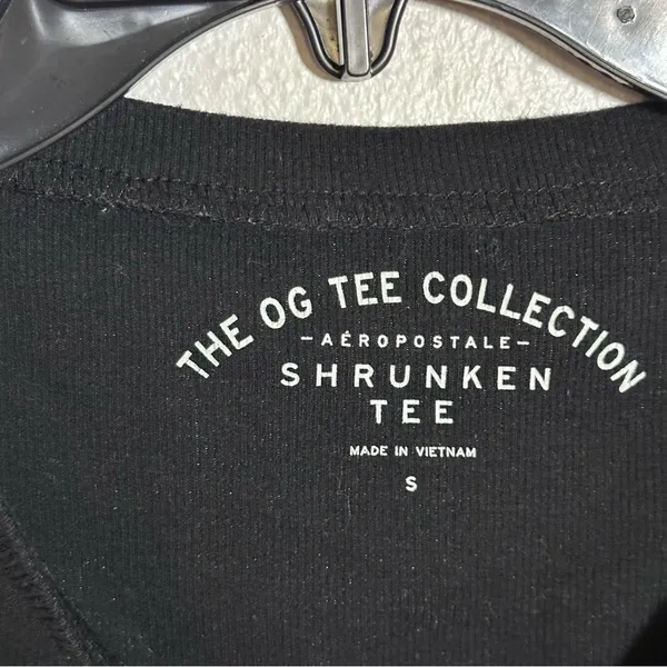 Aeropostale Women Black OG Tee Collection Shrunken Tee Long Sleeve size‎ Small - Image 4