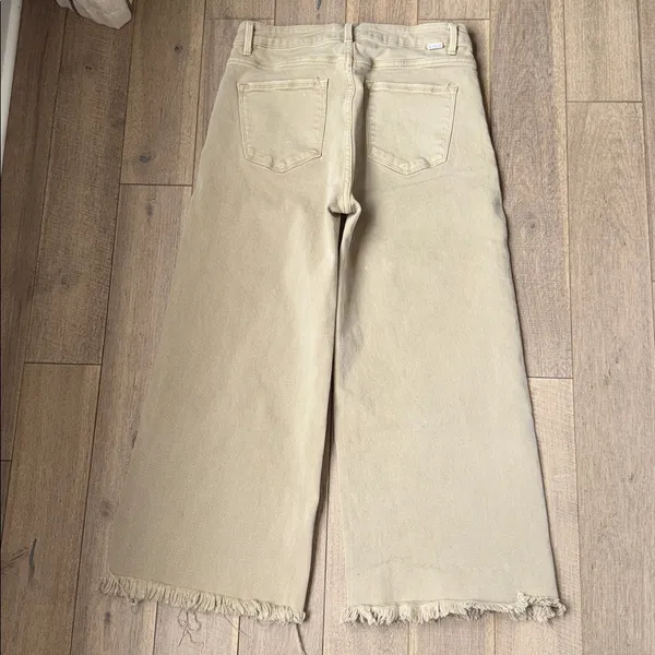 Risen Jeans High Rise Fringe Cropped Wide Leg Jeans - Image 7