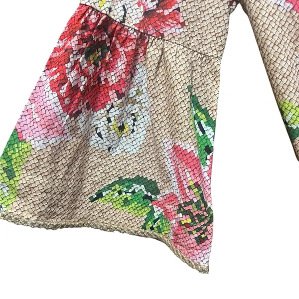 Farm Rio Floral Ruffle Beaded Tassels Belt‎ Slip-On Dress Size XS - Image 9