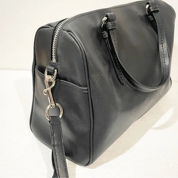 Coach Crossgrain Carryall Satchel Zip top Closure Double Handle Purse Bag‎ Black - Image 5
