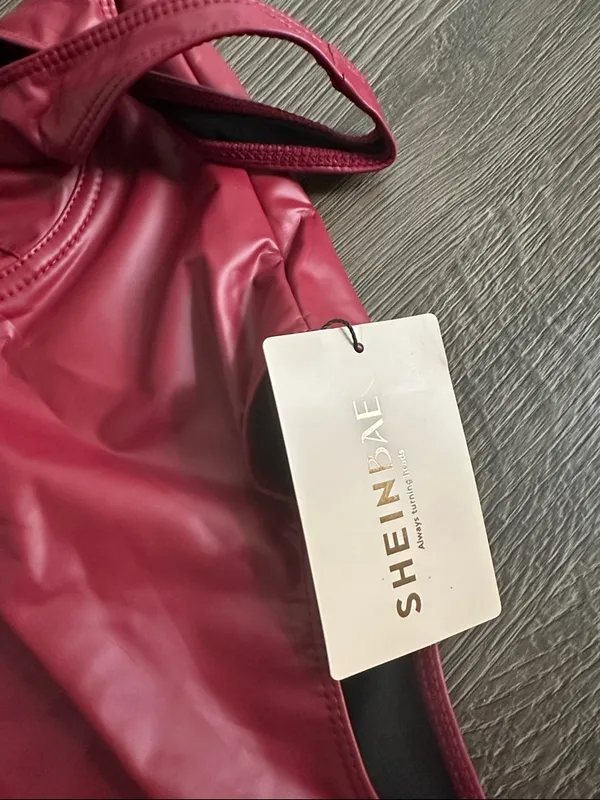 SHEIN Red Faux Leather Underwire Bodysuit - Image 2