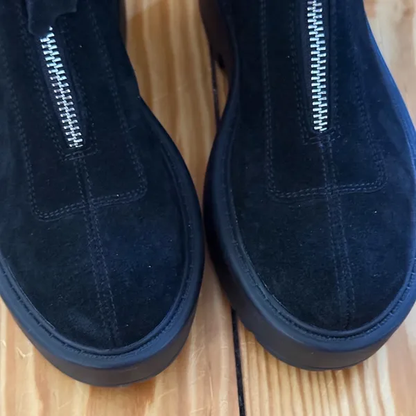 Steve Madden Black Suede Combat Moto Boots - Image 3