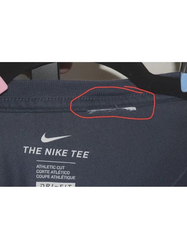 Nike Dri-Fit Slate Blue Big Swoosh Logo T-Shirt Athletic Cut Short Sleeve - Image 4