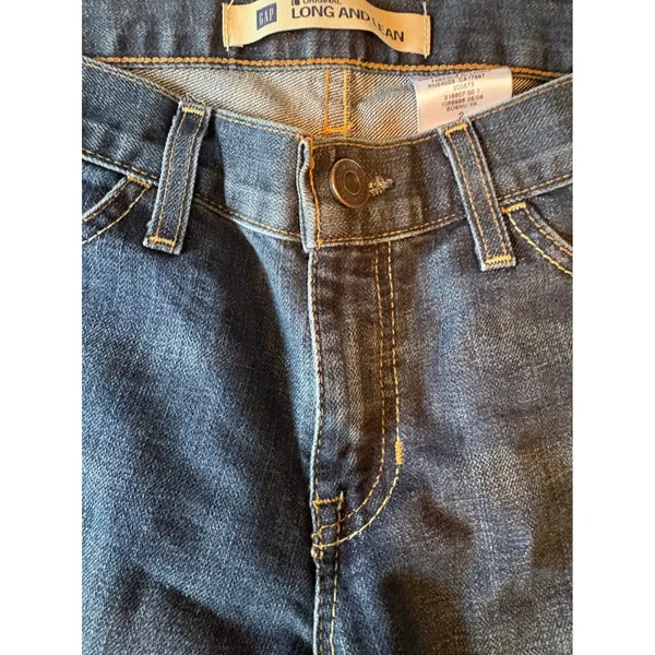 Gap Original Long and Lean Flare Leg Jeans Dark Wash Blue Denim Size 2 Long - Image 3