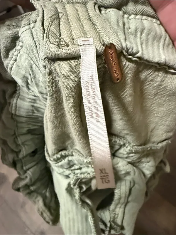 Free People Olive Green Paperbag Waist Athletic Shorts - Image 3