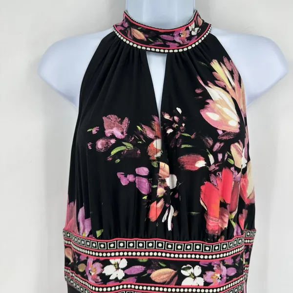 Wisp Floral Halter Maxi Dress Black Pink Purple Size‎ 6 Butterfly Whimsigoth - Image 10