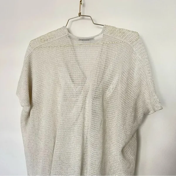 All Saints Itat Levita Twist Front Mesh Poncho Wrap Size X-Small Ivory/Beige - Image 9