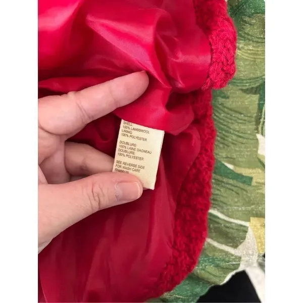 Free People Lambswool Knit One Button Wrap Jacket Size XS Red - Image 3