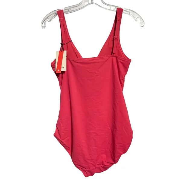 NWT Popilush Pink Twist Front Tummy Control One Piece Swimsuit Shapewear Large - Image 5