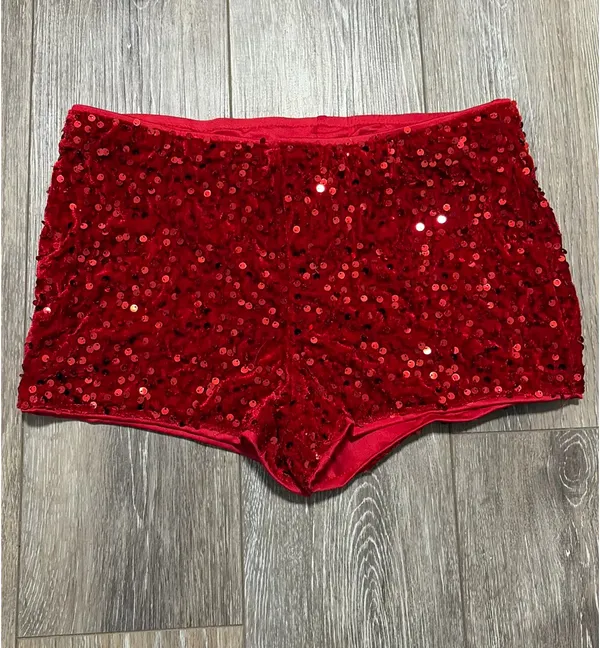 Shein Red Sequin Shorts - Image 2