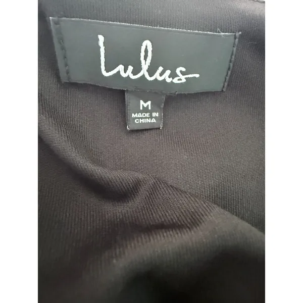 Lulus Shifting Dears Black Split Long Sleeve Cold Shoulder Mini Dress Size M - Image 4