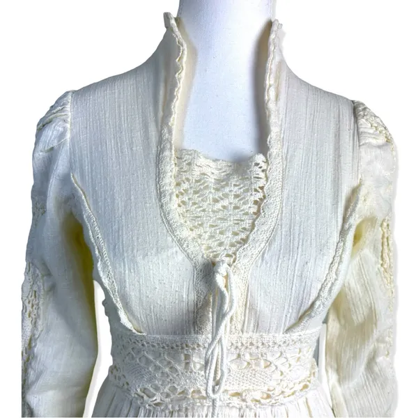 GUNNE SAX by Jessica San Francisco VINTAGE 70s Cotton Long Dress - Image 3