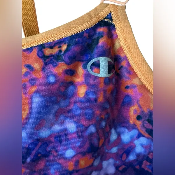 Champion Purple Orange Print Strappy Sports Bra‎ Size M - Image 3