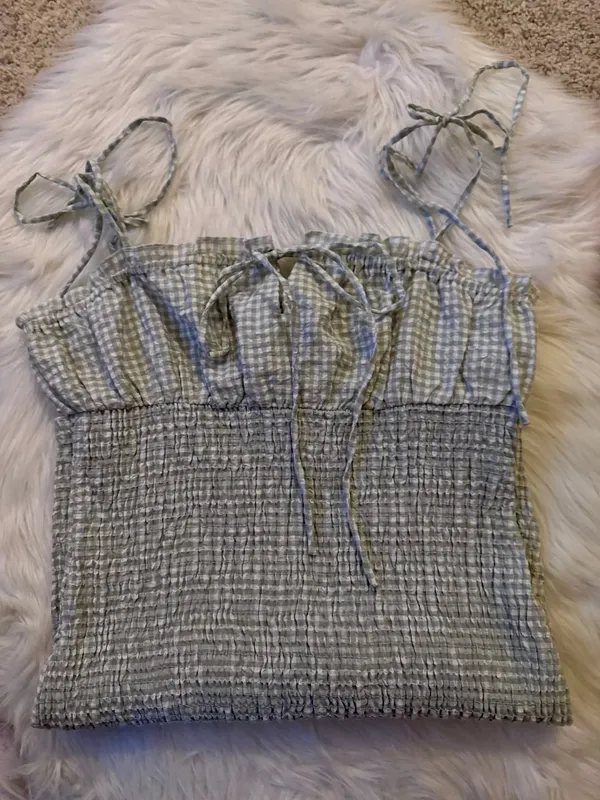 Princess Polly Korina Mini Dress Size US 6 Green Gingham - Image 4