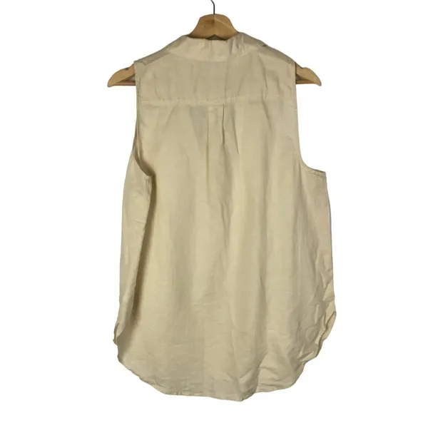 J. Crew Beige Linen Cotton Sleeveless Popover Top‎ S - Image 2
