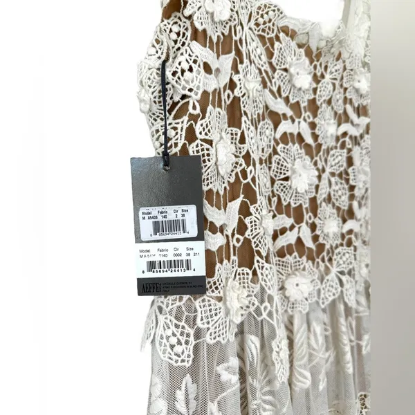 NWT Alberta Ferretti Floral Lace Embroidered Tulle Dress Size 2 - Image 9