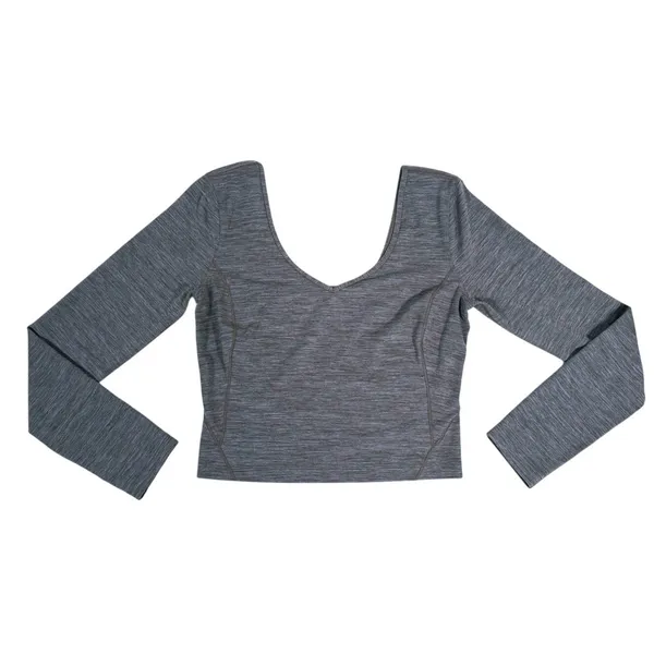 Lululemon Align Long Sleeve Shirt Size 8 Heathered Gray Athletic Yoga Workout - Image 2