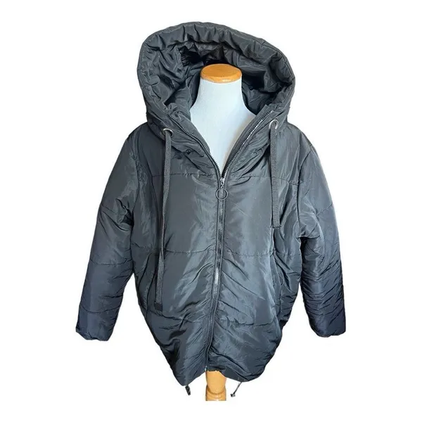 Brand New Womens Hujoin Hooded Black Puffer Winter Jacket Coat - Sz L - Image 5