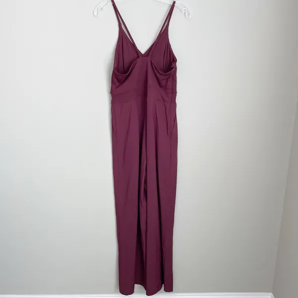 Halara Size M Burgundy Breezeful Side Zip Sleeveless Wide Leg Jumpsuit - Image 5