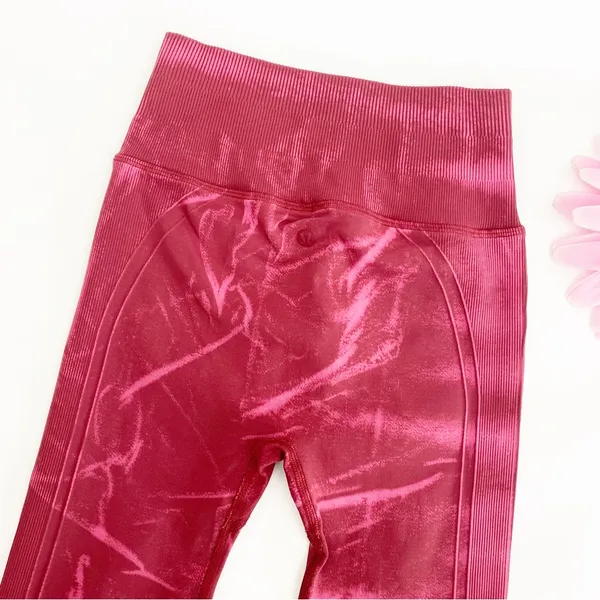 Lululemon Ebb To Street High Rise Tights Leggings: Stone Wash Chianti Red Pink - Image 9