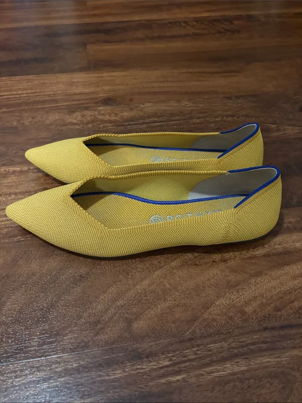 ROTHY’S The Point Flat Shoes in Marigold Yellow - Image 2