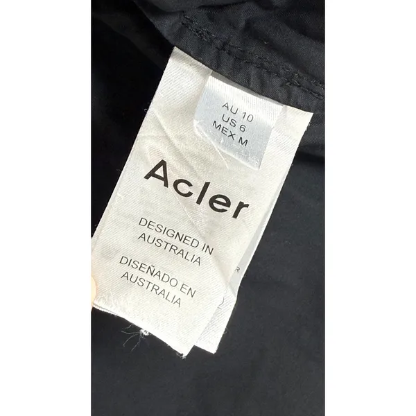 Acler Black Sleeveless Wrap Dress Button Detail‎ Asymmetrical Hem Size US 6 - Image 3