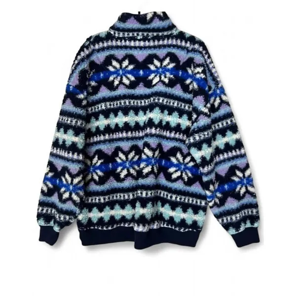 Aerie Sherpa Sweatshirt XS Polar Chic Nordic Print Cabincore‎ Chalet Ski Resort - Image 2