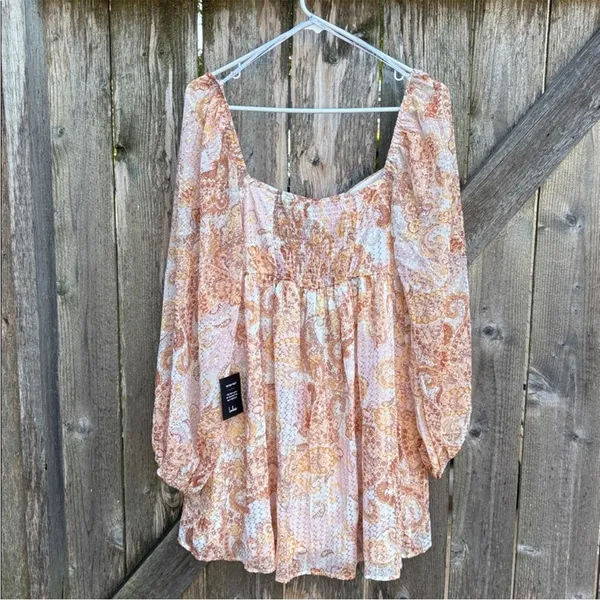 NWT Lulus Radiant Suggestion Paisley Babydoll Dress Size Large - Image 11