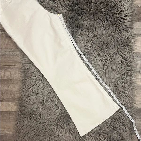 NWT LOFT kick crop high rise curvy fit stretch denim jeans white 14/32 - Image 13