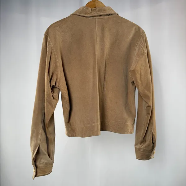Vintage Y2K GAP Sueded Pigskin Button Jacket in‎ Light Brown Size XS - Image 5