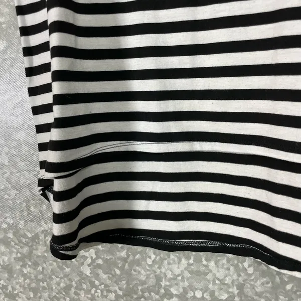 Hot Topic Black & White Striped Lace Sugar Skull Tank Top - Size Small - Hi-Low - Image 5