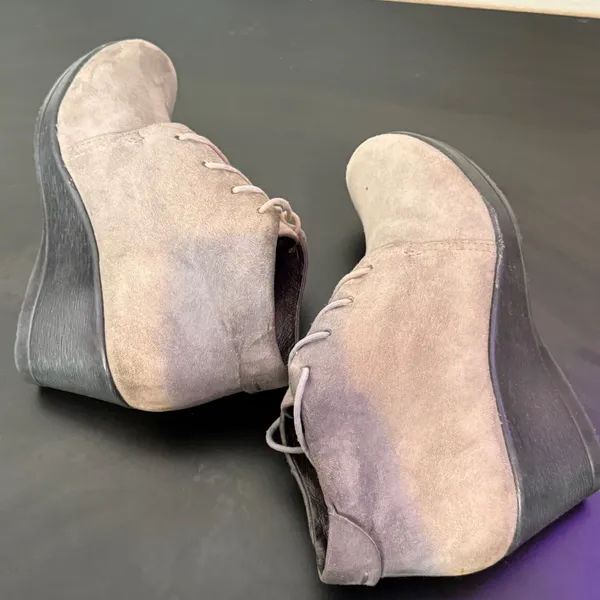 Dansko Suede Leather Lace‎ Up Wedge Ankle Boots Gray Women 41 US 10.5 11 - Image 10