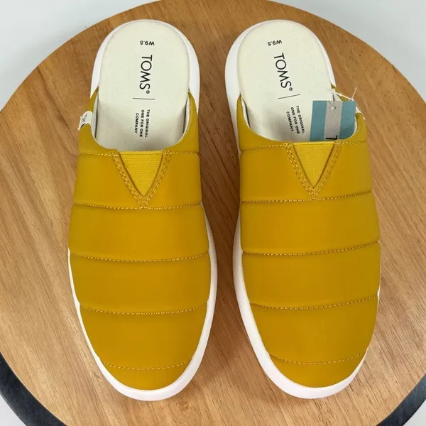 TOMS Alpargata Mallow Puffer Mules Shoes Mustard Yellow 9.5‎ - Image 4