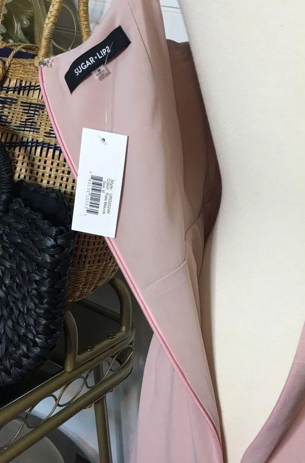 Sugar + Lips Blush Pink Ruffle Midi Dress​ - Image 7