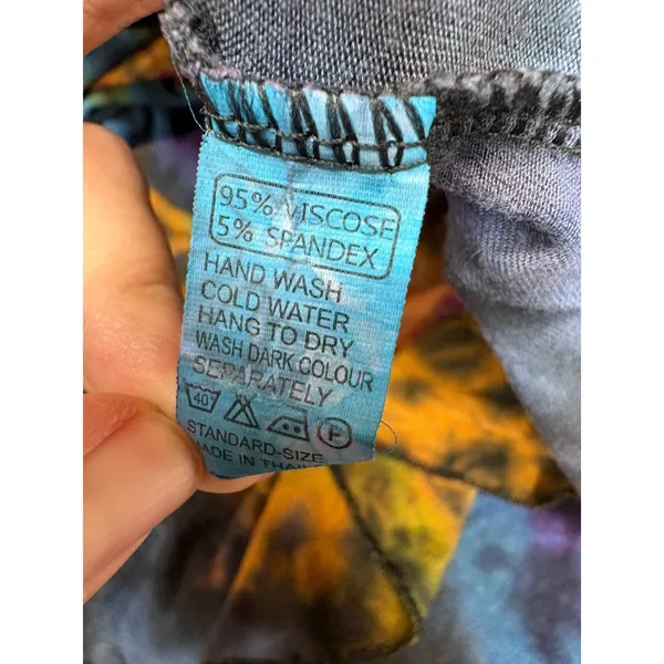 Kathmandu Imports Tie Dye Boho Midi Dress Multicolor Long Sleeve Flowy Indie OS - Image 4