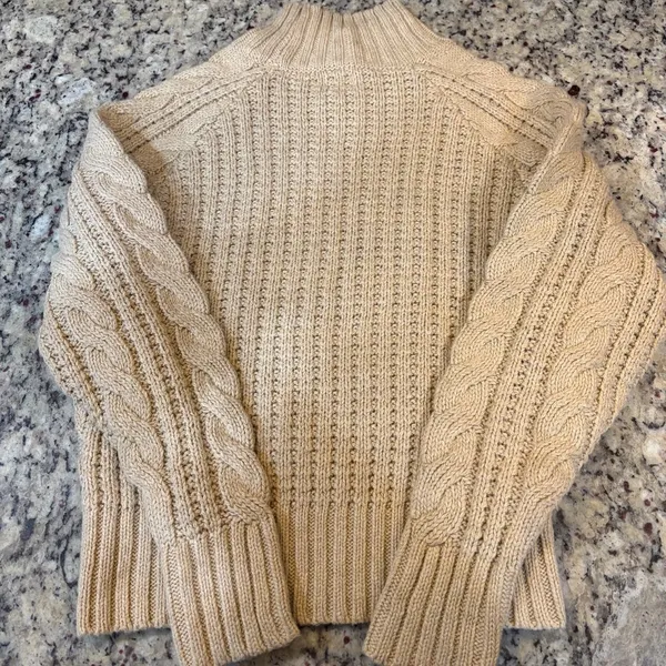 a new day Beige Cable Knit Turtleneck Sweater - Image 7
