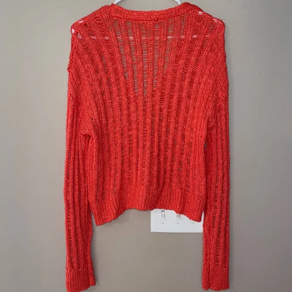 Gianni Bini‎ Women's Orange Cardigan Sweater Size Medium - Image 4
