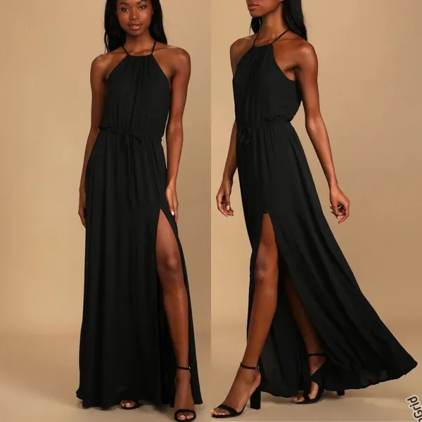 Lulus Essence of Style Black Maxi Dress Sleeveless Medium Women - Image 2