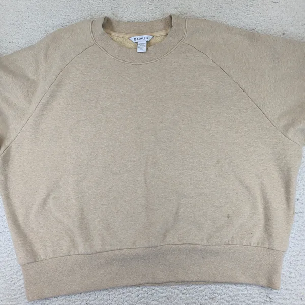 Athleta Coaster Luxe Sweatshirt XL Oatmeal Heather Raglan Cropped 414588 HO24 - Image 7