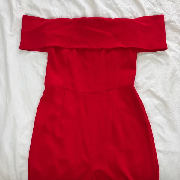 Superdown red off the shoulder pantsuit - Image 2