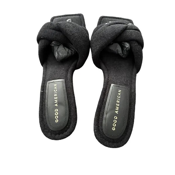 Good American Women's Black Terry Kickstand Low Heel Slide Sandals NWOB size 7.5 - Image 3