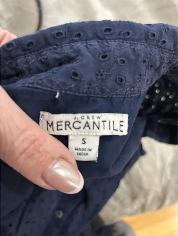 J. Crew Mercantile Eyelet Coaree Tie Front Dress Small - Image 4