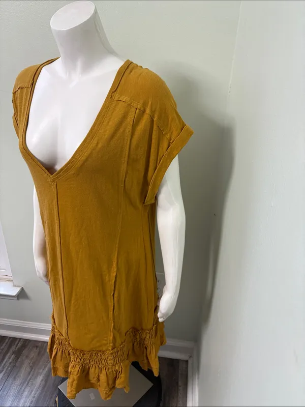 ANTHROPOLOGIE Daily Practice Solana Ruffled Tunic Dress Small - Image 10
