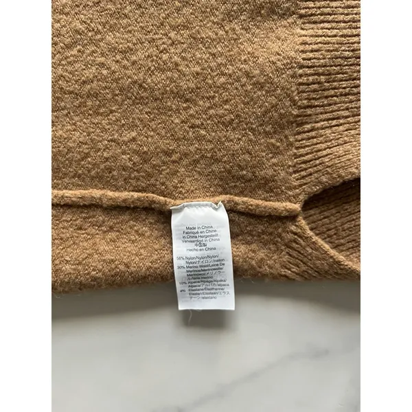 Madewell Cozy Walker Merino Wool Alpaca long Cardigan Tan Small Chic Minimalist - Image 6