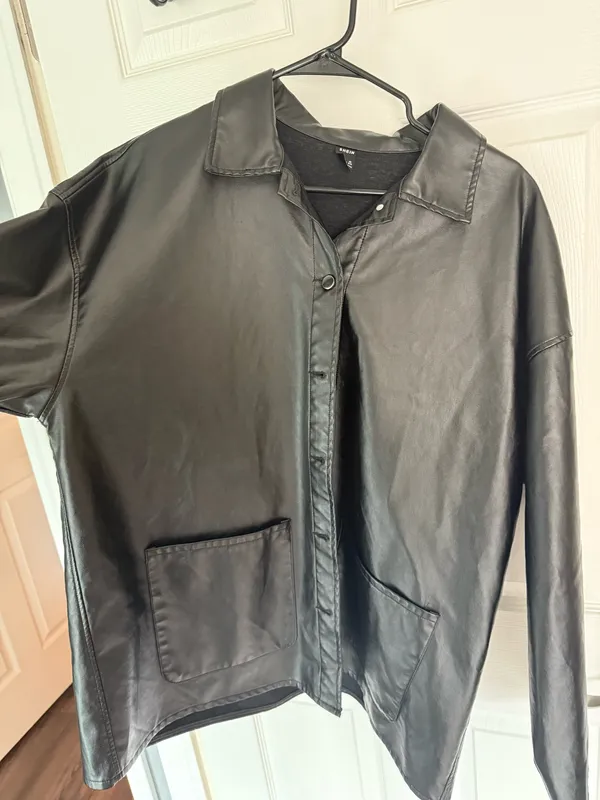 Shein Leather Jacket Black - Image 2