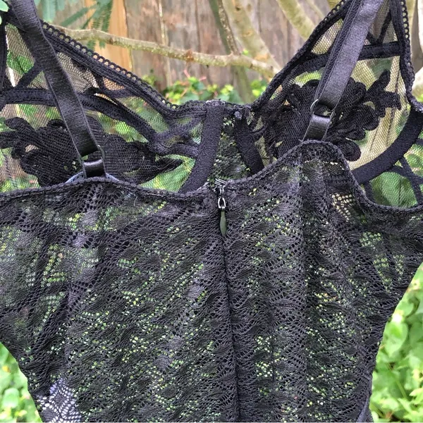 Naked Wardrobe Black Lace Bodysuit S - Image 3