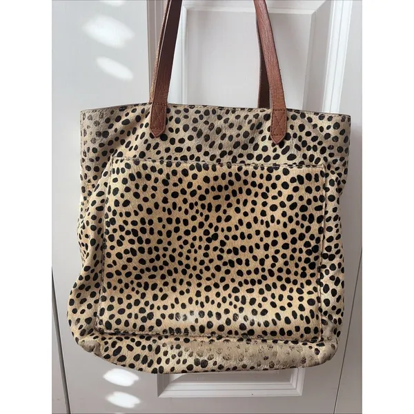 MADEWELL The Medium Transport Tote Leopard Calf Hair Distressed - Image 4