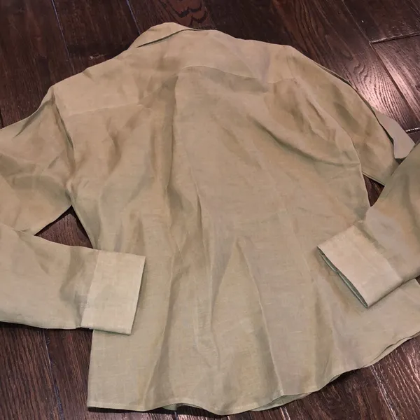 Barbour linen long sleeve ladies top button down size 6 - Image 6